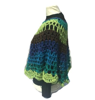 Peacock Crochet Poncho Pattern