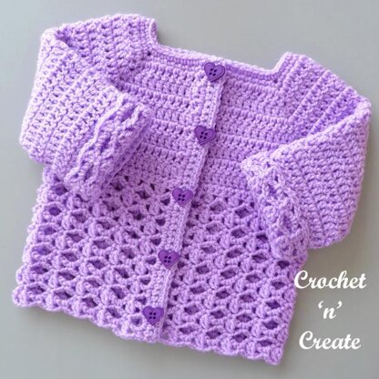 Cluster and Lace Baby Cardigan