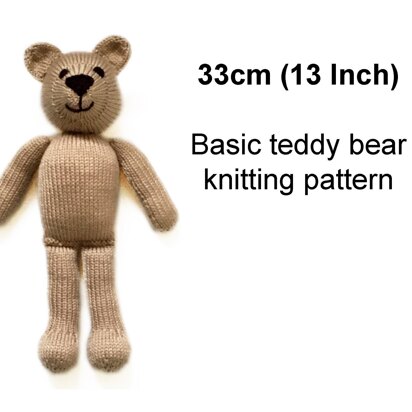 33cm (13 inch) Basic teddy bear pattern 19055