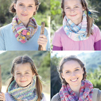 Ladies and Girls Snoods in Sirdar Crofter DK - 7163 - Downloadable PDF