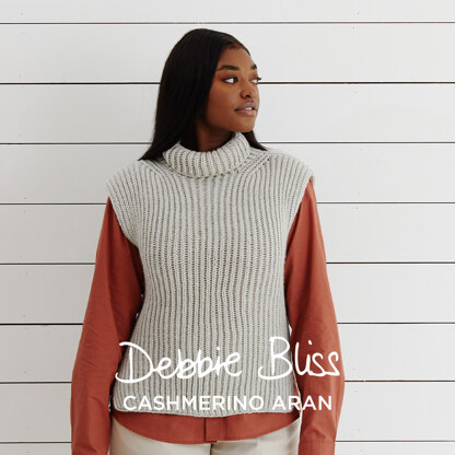 Sideways Cable Top - Knitting Pattern For Women in Debbie Bliss Cashmerino  Aran by Debbie Bliss