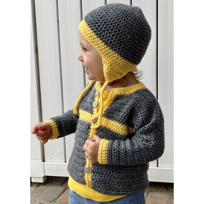 Plymouth Yarn 3381 Crocheted Cottage Baby Cardigan and Hat PDF