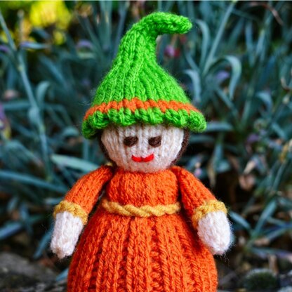 Halloween Pumpkin Doll Knitting Pattern - Toy Knitting Pattern