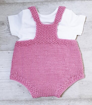 Saskia Romper with moss stitch edge 0-2 yrs