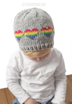 Rainbow Heart Hat