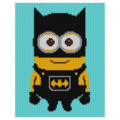 Minion Batman Blanket C2C Crochet Pattern