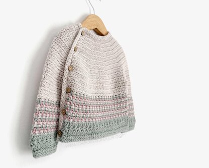 6-12 months- TICA Crochet Sweater / Cardigan