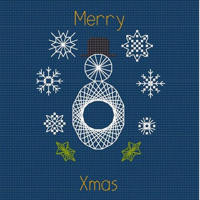 Bothy Threads Christmas Snowman Embroidery Kit - 9 x 13cm