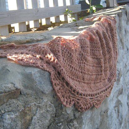 Half Circle Shawl with Scalloped Border