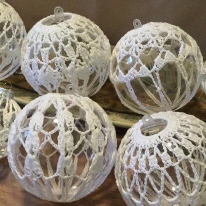 Large Lace Covered Ornaments