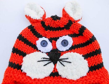 Tiger Cat Animal Hat knit