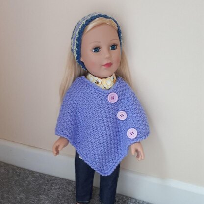 Lavender Poncho for Doll