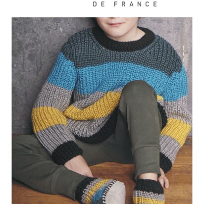 Boy Sweater and Slippers in Bergere de France Calinou - M1174 - M1175 - Downloadable PDF