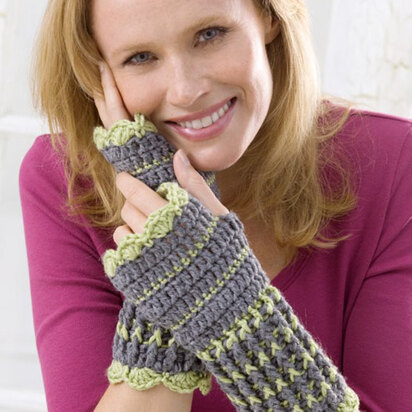 Winter Crochet Wristers in Red Heart Eco-Ways - WR1908 - Downloadable PDF