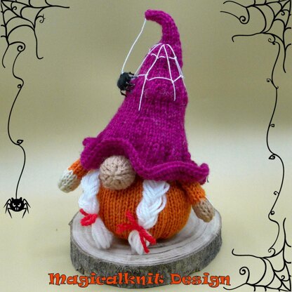 Halloween pumpkin gnome magicalknit