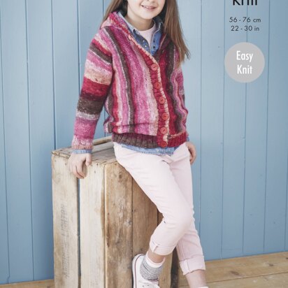 Hoodie & Cardigan in King Cole Bramble DK - 5644 - Downloadable PDF