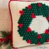 Christmas Wreath Bobble Stitch Pillow