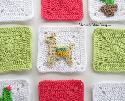 Llama Applique and Granny Square