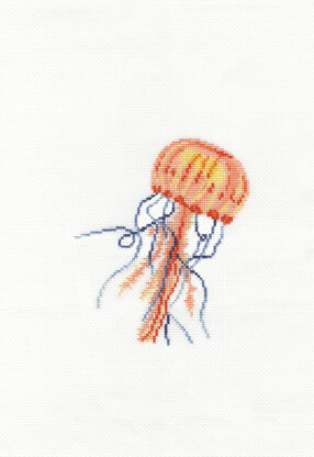 DMC Gentle Jellyfish Cross Stitch Kit (with 7in hoop) - 7in