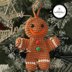 Decorative Gingerbread Man With Black Eyes For Christmas Tree Crochet Pattern