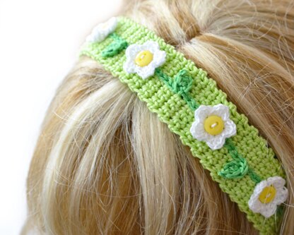 Crochet ribbon Flower trim Daisy bookmark Handmade accessories Crochet edge