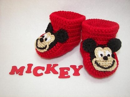Mickey Mouse Baby Booties