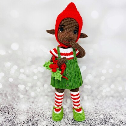 Christmas elf, crochet doll, amigurumi doll, Bella