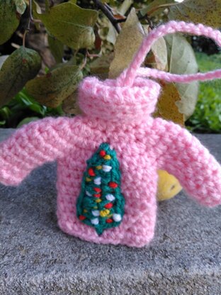 Pink sweater ornament