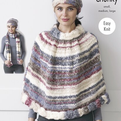 Capes, Hat, Scarf & Wrist Warmers in King Cole Gypsy - 4358 - Downloadable PDF