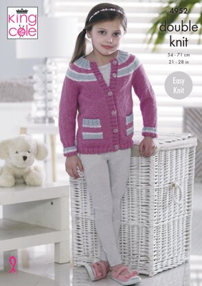 Longline Sweater & Cardigan in King Cole DK - 4952 - Downloadable PDF