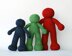 Colored human being dolls /red, green, blue/