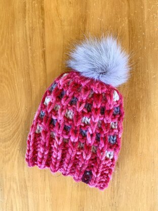 Alpine Huts Beanie - slip-stitch colorwork hat