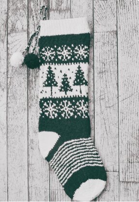 Winter Tree Christmas Stocking