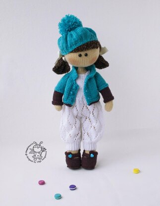 Annabel doll knitted flat