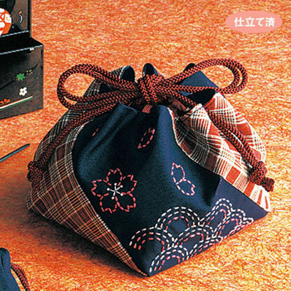 Olympus Thread Sashiko Drawstring Bag Embroidery Kit - Multi