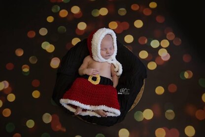 Newborn Mrs. Claus Hat and Skirt