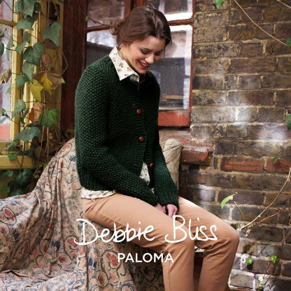 Amari Cardigan - Knitting Pattern for Women in Debbie Bliss Paloma