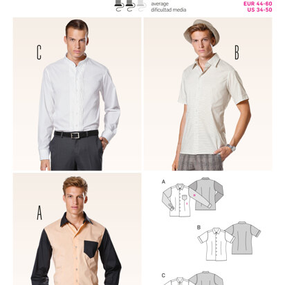 Burda Style Menswear Sewing Pattern B6931 - Paper Pattern, Size 34-50