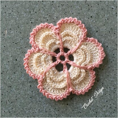 Crochet 3 Layered Flower applique / Embellishment / Motif