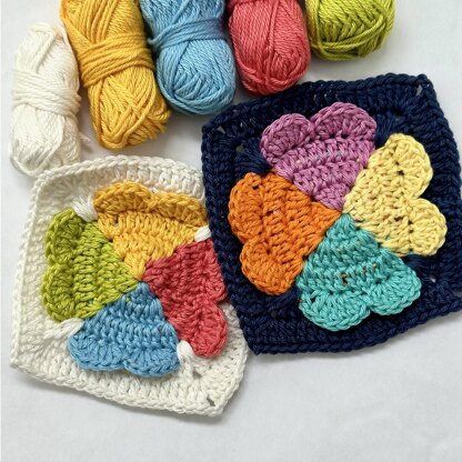 Four Hearts Granny Square