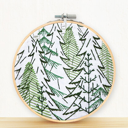 Embroidery and Sage Into the Woods Embroidery Kit - 8 1/4in W x 8 1/4in L x 3/8in D
