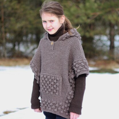 Hooded Raspberry poncho Knitting pattern by HMmadeBelarus | LoveCrafts