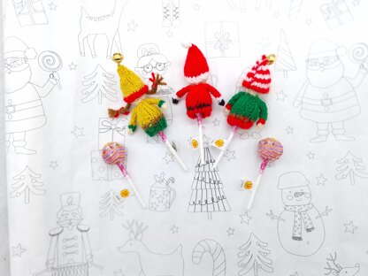 Santa and Elf Lollipop Topper Hats - Stocking Filler