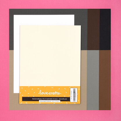 LoveCrafts Neutral Collection Heavyweight Cardstock 100lb 8.5" x 11" 16 Pack