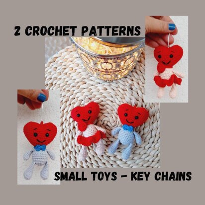 2 Crochet Pattern small toys - key chains