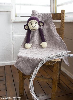 Monkey Toy Baby Blanket