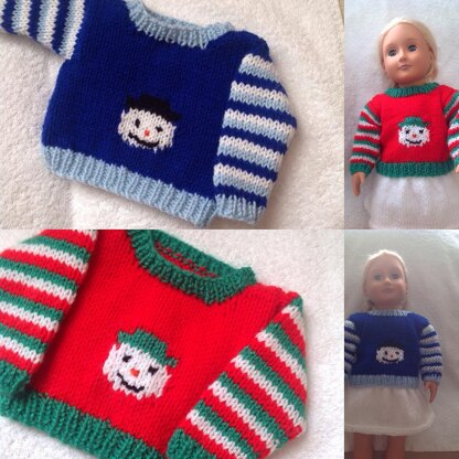Snowman Sweater for Doll