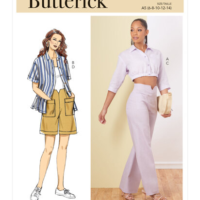 Butterick Misses' Shirts, Pants and Shorts B6880 - Sewing Pattern