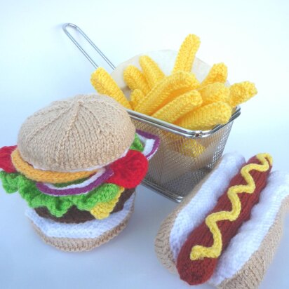 Hamburger and Hot Dog with Chips