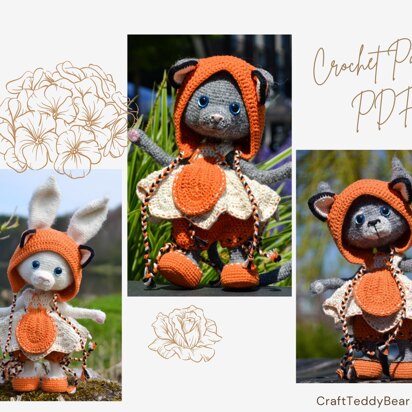 Сrochet pattern: Doll Clothes set PDF - Outfit Little fox for Amigurumi Doll